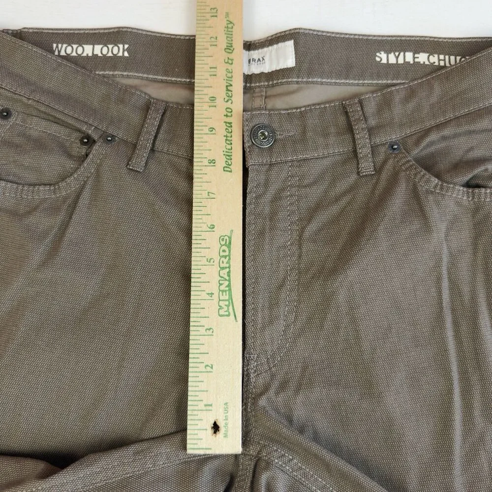 Brax Chuck Pants Stretch Men's 36W 35L Brown Chino Straight Woo, Look